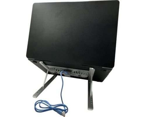 Підставка до ноутбука XoKo NST-101 Aluminium з активним охолодженням Silver (XK-NST-101-SL)