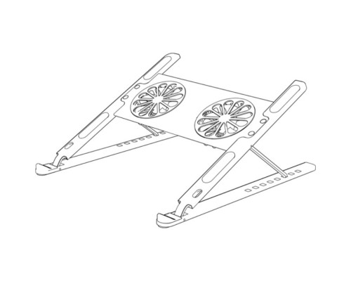 Підставка до ноутбука XoKo NST-101 Aluminium з активним охолодженням Silver (XK-NST-101-SL)