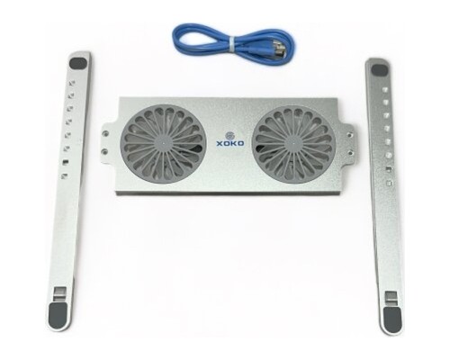 Підставка до ноутбука XoKo NST-101 Aluminium з активним охолодженням Silver (XK-NST-101-SL)