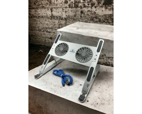 Підставка до ноутбука XoKo NST-101 Aluminium з активним охолодженням Silver (XK-NST-101-SL)