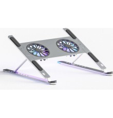 Підставка до ноутбука XoKo NST-101 Aluminium з активним охолодженням Silver (XK-NST-101-SL)
