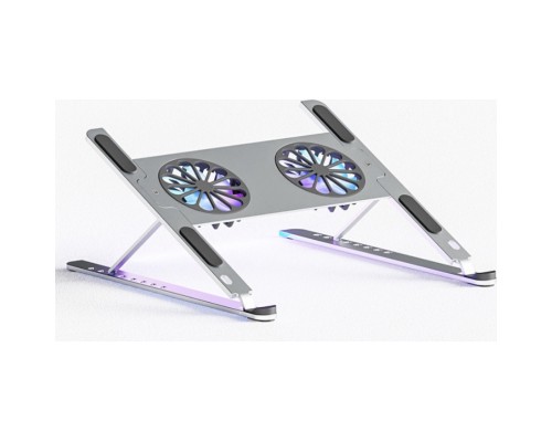 Підставка до ноутбука XoKo NST-101 Aluminium з активним охолодженням Silver (XK-NST-101-SL)