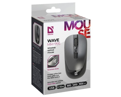 Мишка Defender Wave MM-995 Silent Wireless Grey (52993)