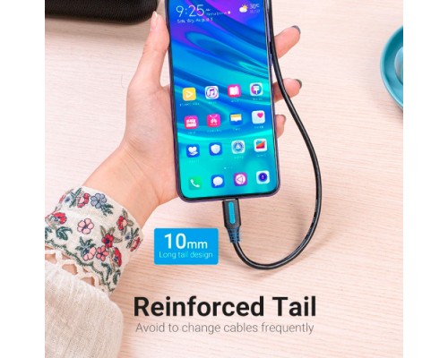 Дата кабель USB 2.0 AM to Type-C 0.5m 5.0A (25W) PVC black Vention (CORBD)