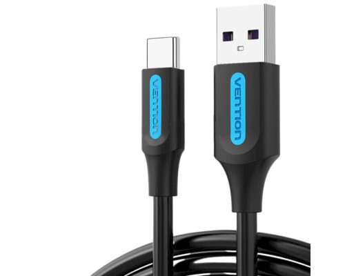 Дата кабель USB 2.0 AM to Type-C 0.5m 5.0A (25W) PVC black Vention (CORBD)