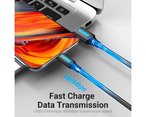 Дата кабель USB 2.0 AM to Type-C 0.5m 5.0A (25W) PVC black Vention (CORBD)