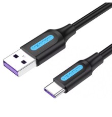 Дата кабель USB 2.0 AM to Type-C 0.5m 5.0A (25W) PVC black Vention (CORBD)