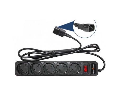 Мережевий фільтр живлення LogicPower LP-X5-UPS 2.0м, 0,75mm2, 10A (2753)