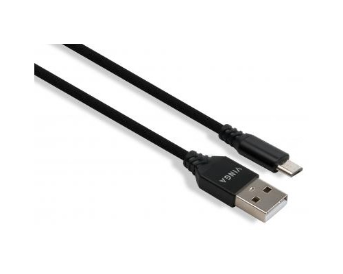 Дата кабель USB 2.0 AM to Micro 5P nylon 1m black Vinga (VCPDCMBN21BK)