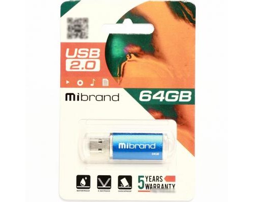 USB флеш накопичувач Mibrand 64GB Cougar Blue USB 2.0 (MI2.0/CU64P1U)