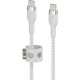 Дата кабель USB-C to USB-C 1.0m BRAIDED SILICONE white Belkin (CAB011BT1MWH)