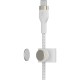 Дата кабель USB-C to USB-C 1.0m BRAIDED SILICONE white Belkin (CAB011BT1MWH)