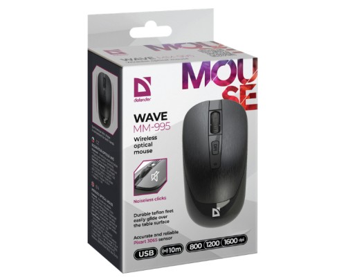Мишка Defender Wave MM-995 Silent Wireless Black (52995)