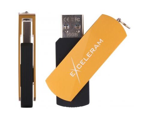 USB флеш накопичувач eXceleram 16GB P2 Series Gold/Black USB 3.1 Gen 1 (EXP2U3GOB16)