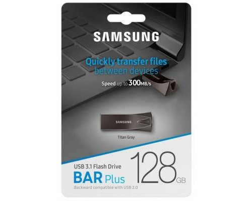 USB флеш накопичувач Samsung 128GB Bar Plus Black USB 3.1 (MUF-128BE4/APC)