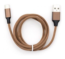 Дата кабель USB 2.0 AM to Type-C nylon 1m brown Vinga (VCPDCTCNB21BR)