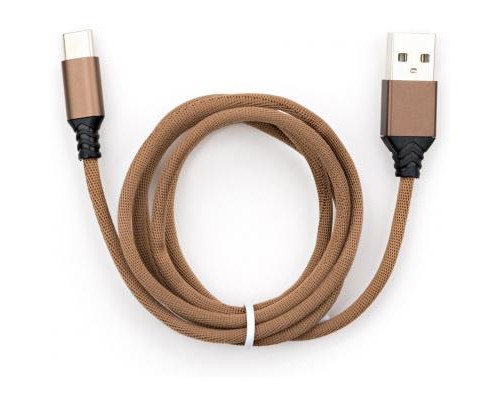 Дата кабель USB 2.0 AM to Type-C nylon 1m brown Vinga (VCPDCTCNB21BR)