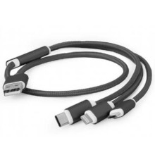 Дата кабель USB 2.0 AM to Lightning + Micro 5P + Type-C 1.0m black Cablexpert (CC-USB2-AM31-1M)