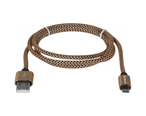 Дата кабель USB 2.0 AM to Micro 5P 1.0m USB08-03T gold Defender (87800)
