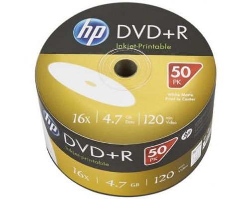 Диск DVD HP DVD+R 4.7GB 16X IJ PRINT 50шт (69304/DRE00070WIP-3)