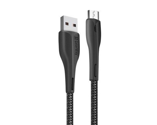 Дата кабель USB 2.0 AM to Micro 5P 1.0m led black ColorWay (CW-CBUM034-BK)