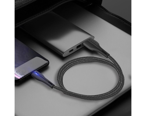 Дата кабель USB 2.0 AM to Micro 5P 1.0m led black ColorWay (CW-CBUM034-BK)