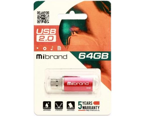 USB флеш накопичувач Mibrand 64GB Cougar Red USB 2.0 (MI2.0/CU64P1R)