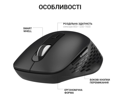 Мишка OfficePro M230B Silent Click Wireless/Bluetooth Black (M230B)