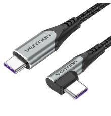 Дата кабель USB-C to USB-C 0.5m USB2.0 60W (20V/3A) angle 90° Gray Aluminum Alloy Vention (TRAHD)