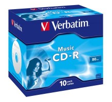Диск CD Verbatim CD-R 700Mb 16x Jewel Case 10 Pack Music (43365)