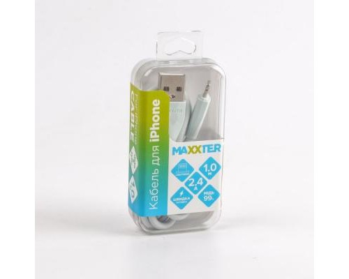 Дата кабель USB 2.0 AM to Lightning 1.0m Maxxter (UB-L-USB-01MG)