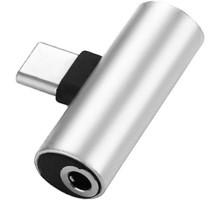 Перехідник Type-C to Jack 3.5 мм 1.0m 2in1 XoKo (AC-205-SLV)