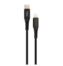 Дата кабель USB-C to Lightning 1.0m 3A 18W nylon braided black Vinga (VCPTCL3ANBK)