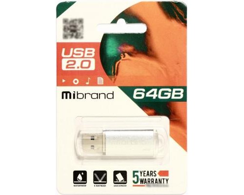 USB флеш накопичувач Mibrand 64GB Cougar Silver USB 2.0 (MI2.0/CU64P1S)