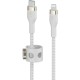 Дата кабель USB-С to Lightning 1.0m BRAIDED SILICONE white Belkin (CAA011BT1MWH)