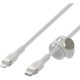 Дата кабель USB-С to Lightning 1.0m BRAIDED SILICONE white Belkin (CAA011BT1MWH)