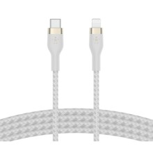 Дата кабель USB-С to Lightning 1.0m BRAIDED SILICONE white Belkin (CAA011BT1MWH)