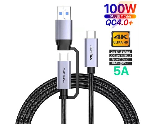 Дата кабель USB-C to USB-C 2.0m USB 3.2 Pulsing Fast Charging 100W XoKo (XK-SC-3-100W)