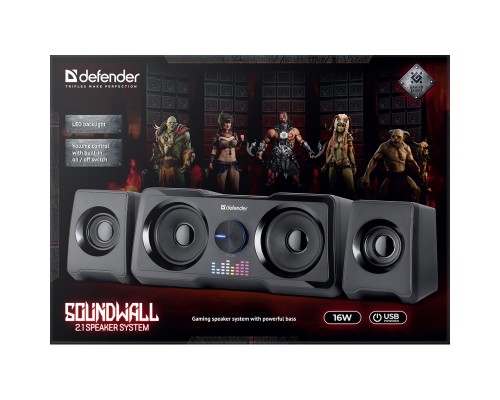 Акустична система Defender Soundwall USB Black (65214)
