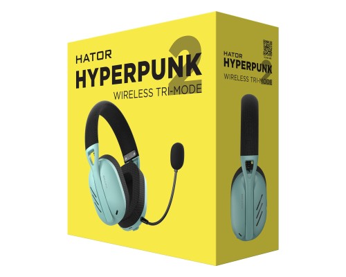 Навушники Hator Hyperpunk 2 Wireless Tri-mode Black/Mint (HTA-858)