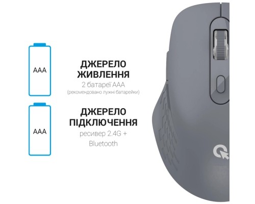 Мишка OfficePro M230G Silent Click Wireless/Bluetooth Gray (M230G)