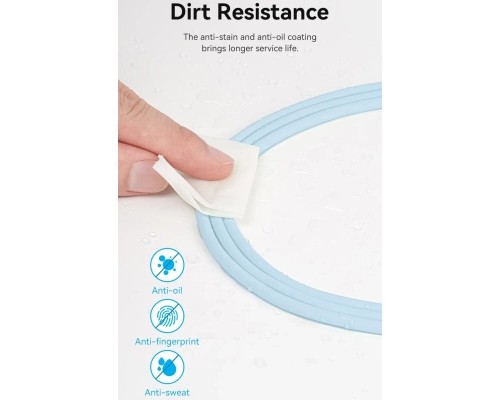 Дата кабель USB-C to USB-C 1.0m USB2.0 100W (20V/5A) Light Blue Silicone Vention (TAWSF)