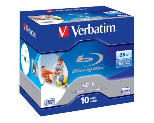 Диск BD Verbatim 25Gb 6x Jewel 10шт Printable (43713)
