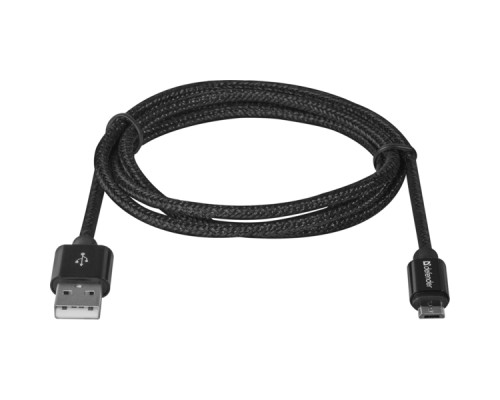 Дата кабель USB 2.0 AM to Micro 5P 1.0m USB08-03T PRO black Defender (87802)