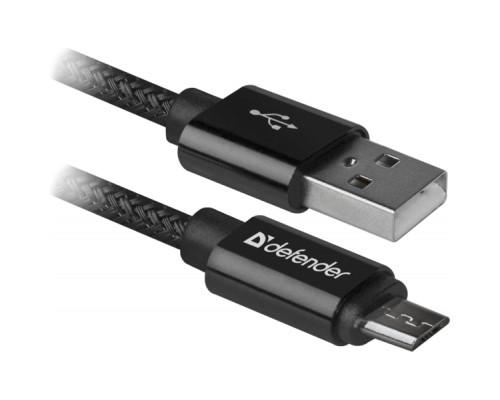 Дата кабель USB 2.0 AM to Micro 5P 1.0m USB08-03T PRO black Defender (87802)