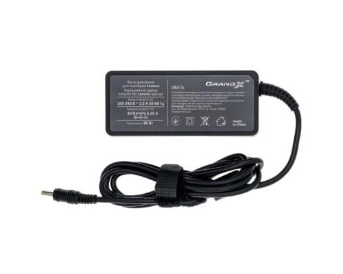 Блок живлення до ноутбуку Grand-X Lenovo (20V 3.25A 65W) 5.5x2.5mm (ACLEL65WS)