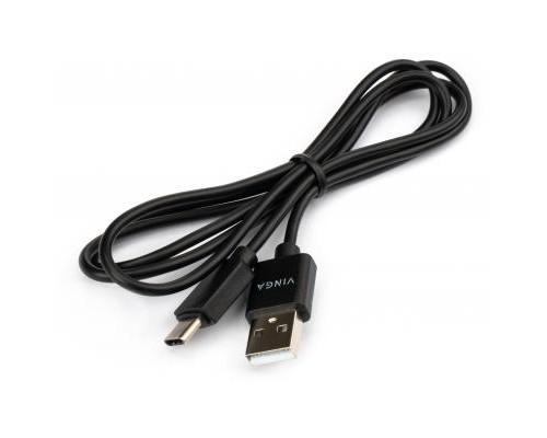 Дата кабель USB 2.0 AM to Type-C 1.0m 3A 18W PVC black Vinga (VCPUSBTC3ABK)