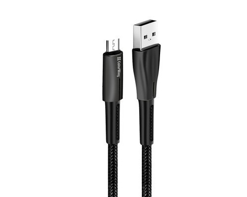 Дата кабель USB 2.0 AM to Micro 5P 1.0m zinc alloy + led black ColorWay (CW-CBUM035-BK)