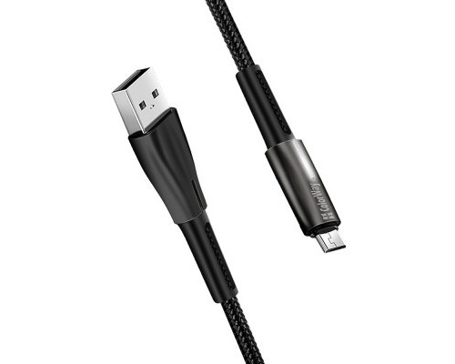 Дата кабель USB 2.0 AM to Micro 5P 1.0m zinc alloy + led black ColorWay (CW-CBUM035-BK)
