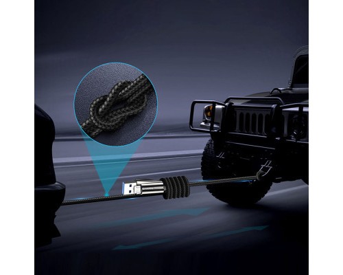 Дата кабель USB 2.0 AM to Micro 5P 1.0m zinc alloy + led black ColorWay (CW-CBUM035-BK)